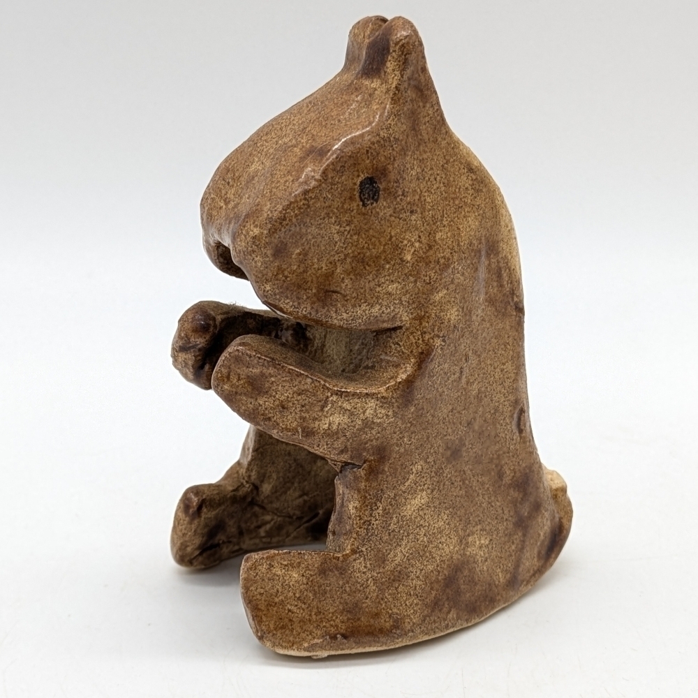 Handmade Ceramic Brown Fun Quirky Funky Squirrel Sculpture